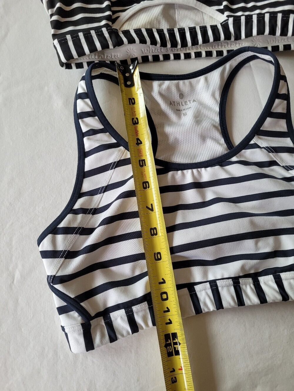 Athleta Black & White Striped Racerback Sports Bras - Twin Pack Size Ml - Picture 9 of 10